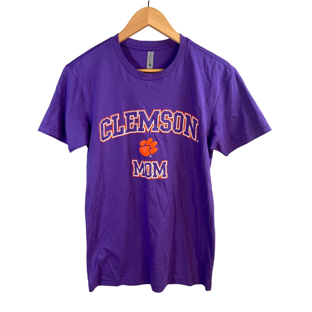 Next Level Clemson Mom T-Shirt Women Small‎ Purple NCAA Graphic Tee NWT